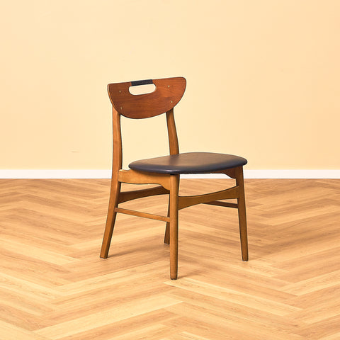 Danish dining chairs in teak and beech