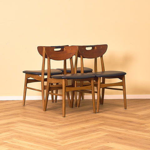 Danish dining chairs in teak and beech