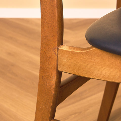 Danish dining chairs in teak and beech