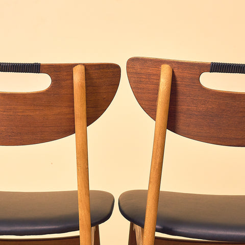 Danish dining chairs in teak and beech