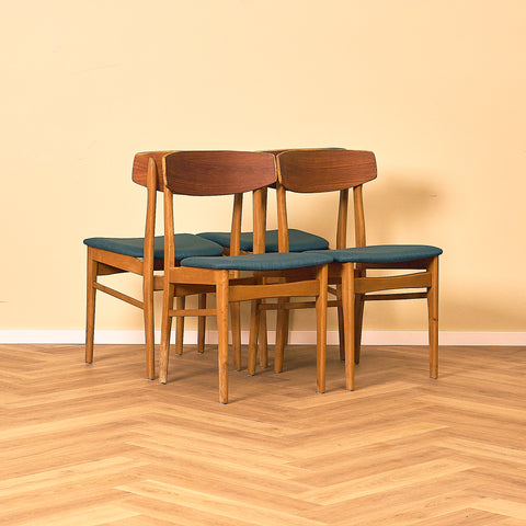 Danish dining chairs in teak and beech