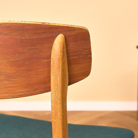 Danish dining chairs in teak and beech