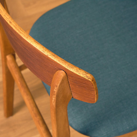 Danish dining chairs in teak and beech