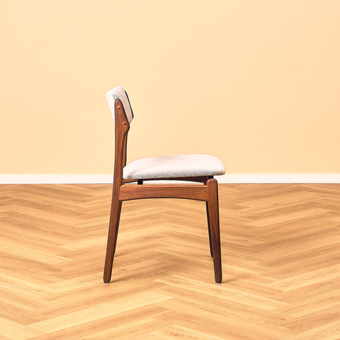 Erik Buch Model 49 Walnut Dining Chair for O.D. Møbler, side profile
