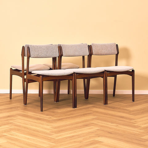Erik Buch Model 49 Walnut Dining Chair for O.D. Møbler, full set of 5