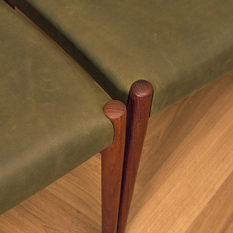 Danish set of 6 dining chairs in teak by Henning Kjærnulf for KS Møbler