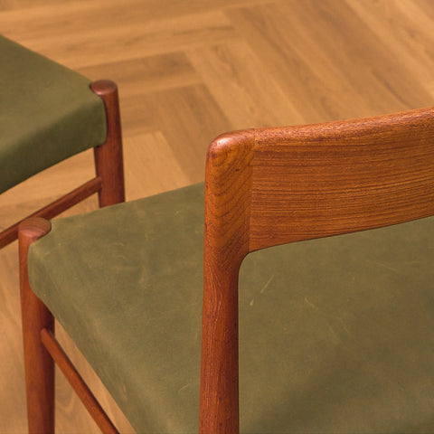 Danish set of 6 dining chairs in teak by Henning Kjærnulf for KS Møbler