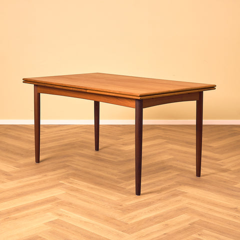 Danish rectangular dining table in teak and walnut by N&R Møbler