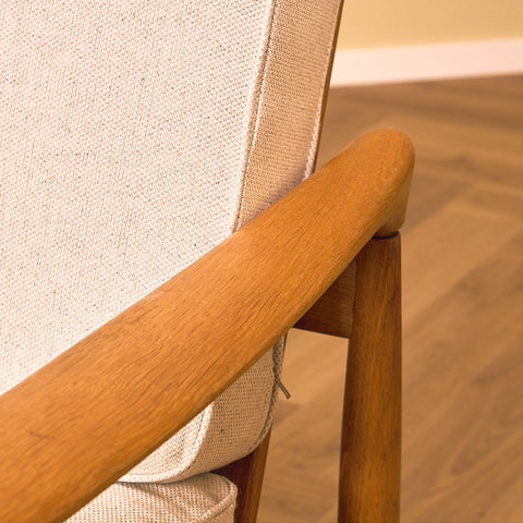 Swedish armchairs "Kolding" in solid oak by Erik Wörtz for IKEA