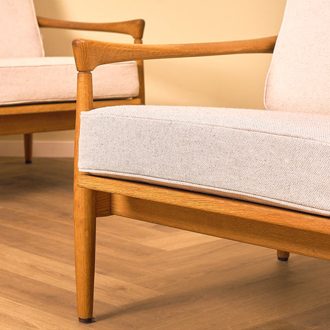 Swedish armchairs "Kolding" in solid oak by Erik Wörtz for IKEA