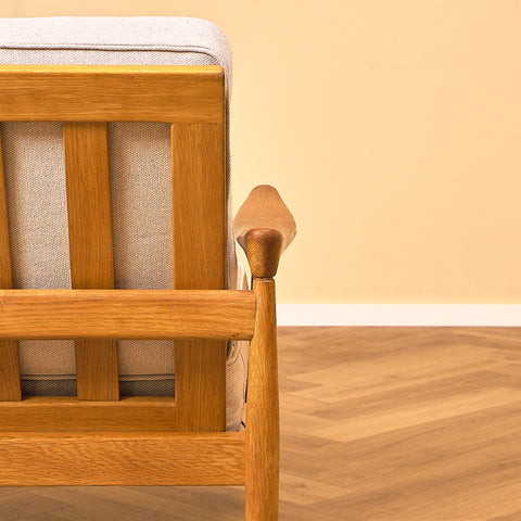 Swedish armchairs "Kolding" in solid oak by Erik Wörtz for IKEA