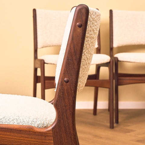 Erik Buch Model 89 Walnut Dining Chair for Anderstrup, close-up of the backrest and rear leg in walnut