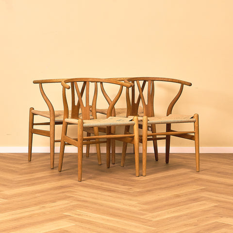 Danish set of 4 dining chairs model CH24 by Hans J. Wegner for Carl Hansen & Son