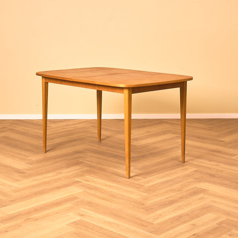 Swedish dining table in teak and beech