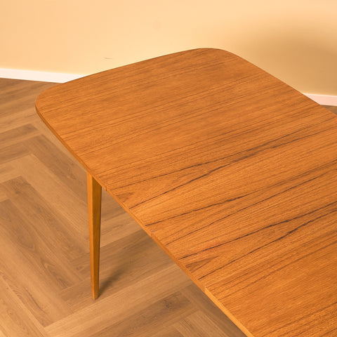 Swedish dining table in teak and beech