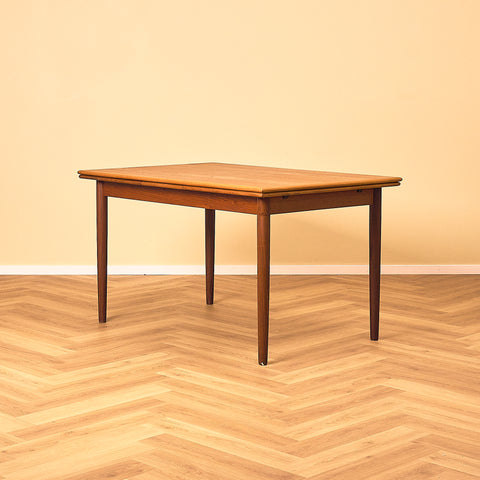 Mid-Century Danish Teak and Walnut Dining Table, three-quarter view