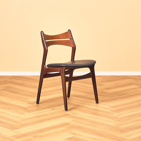Danish dining chairs in dark teak, model 310, by Erik Buch for Chr. Christensen Møbelfabrik