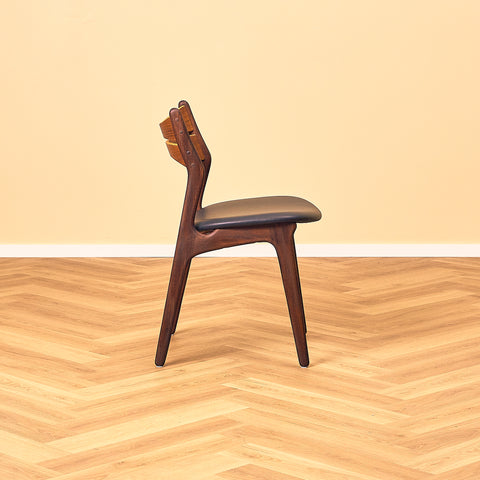 Danish dining chairs in dark teak, model 310, by Erik Buch for Chr. Christensen Møbelfabrik