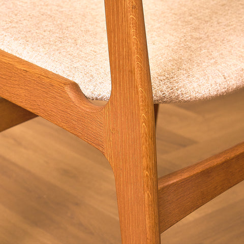 Danish set of 4 dining chairs in solid oak by Erik Buch