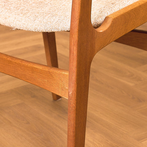 Danish set of 4 dining chairs in solid oak by Erik Buch