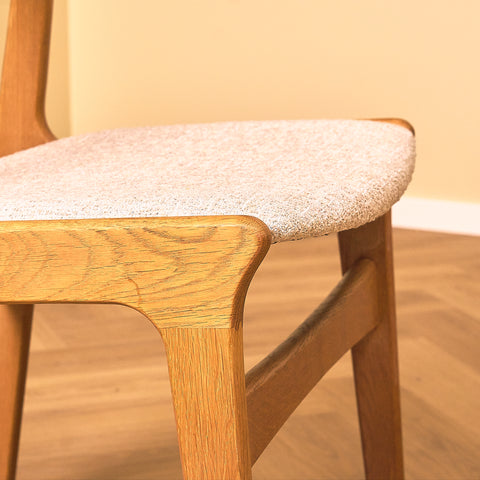 Danish set of 4 dining chairs in solid oak by Erik Buch