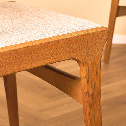 Danish set of 4 dining chairs in solid oak by Erik Buch