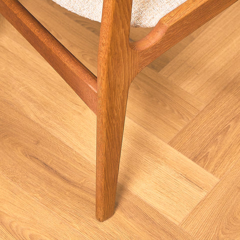 Danish set of 4 dining chairs in solid oak by Erik Buch