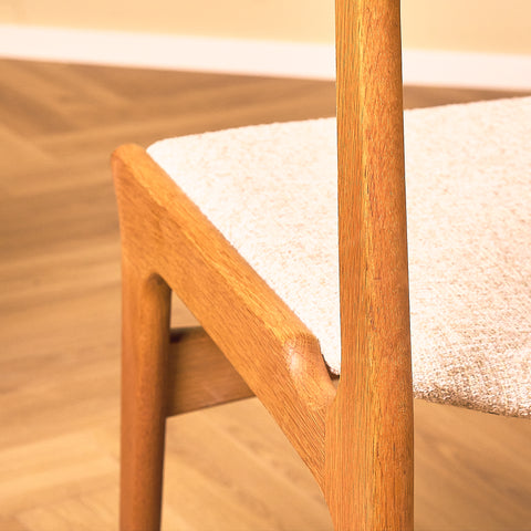 Danish set of 4 dining chairs in solid oak by Erik Buch