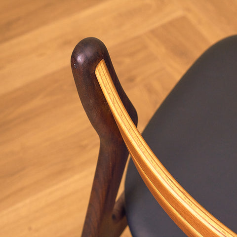 Danish dining chairs in dark teak, model 310, by Erik Buch for Chr. Christensen Møbelfabrik