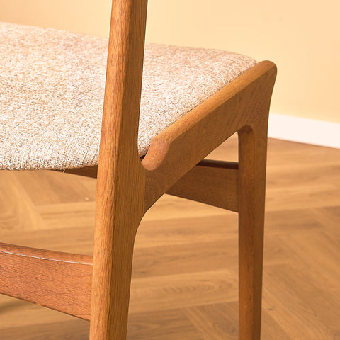 Danish set of 4 dining chairs in solid oak by Erik Buch