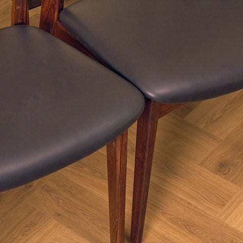 Danish set of 6 dining chairs in Santos rosewood by H. P. Hansen for Randers Møbelfabrik