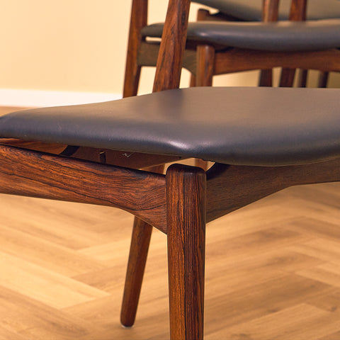 Danish set of 6 dining chairs in Santos rosewood by H. P. Hansen for Randers Møbelfabrik