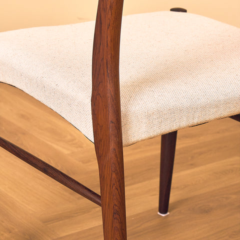 Danish dining chairs in Santos rosewood in the style of Ejner Larsen