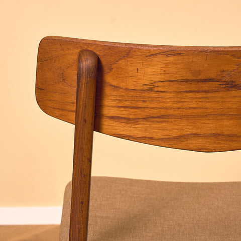 Danish dining chairs in teak and walnut