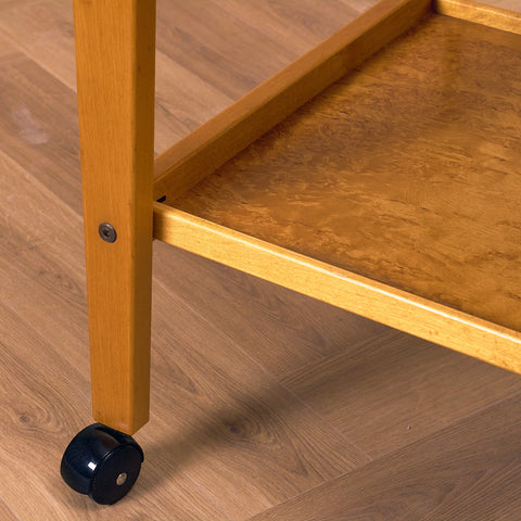 Swedish serving trolley in birch and beech
