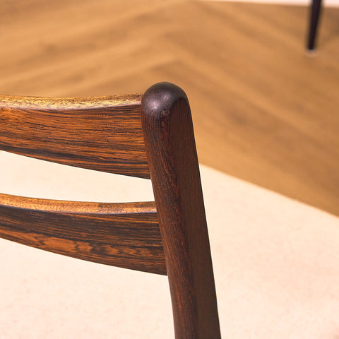Danish dining chairs in Santos rosewood in the style of Ejner Larsen