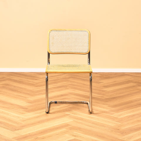 Italian set of 4 dining chairs in beech by Marcel Breuer