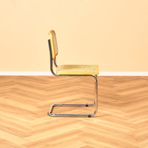 Italian set of 4 dining chairs in beech by Marcel Breuer