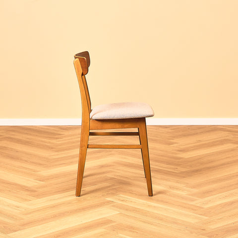 Danish set of 7 dining chairs in teak and beech, model Møsbol, by Findahl Møbelfabrik