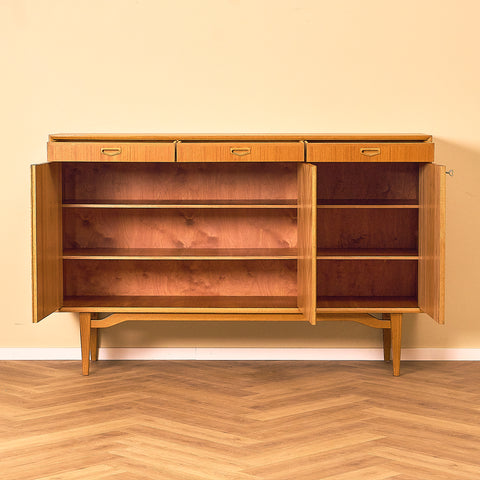 Swedish highboard in teak and oak by AB Möbelfabriken Örnen, Rydaholm