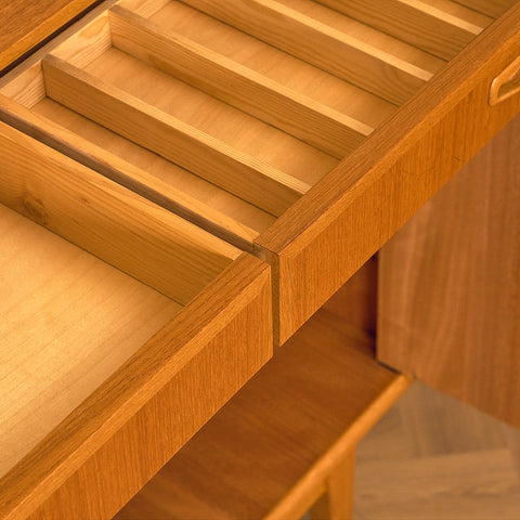 Swedish highboard in teak and oak by AB Möbelfabriken Örnen, Rydaholm