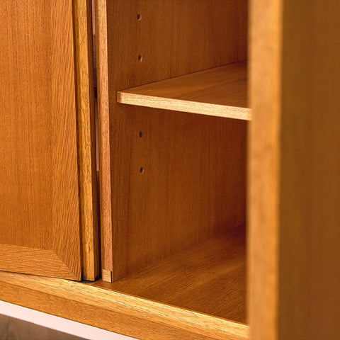 Swedish highboard in teak and oak by AB Möbelfabriken Örnen, Rydaholm