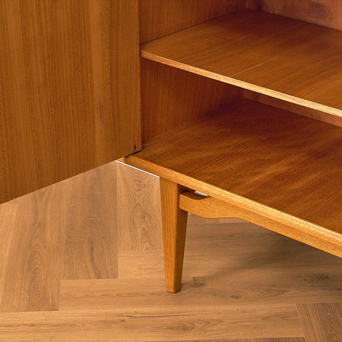 Swedish highboard in teak and oak by AB Möbelfabriken Örnen, Rydaholm
