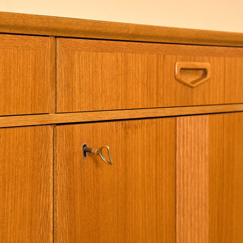 Swedish highboard in teak and oak by AB Möbelfabriken Örnen, Rydaholm