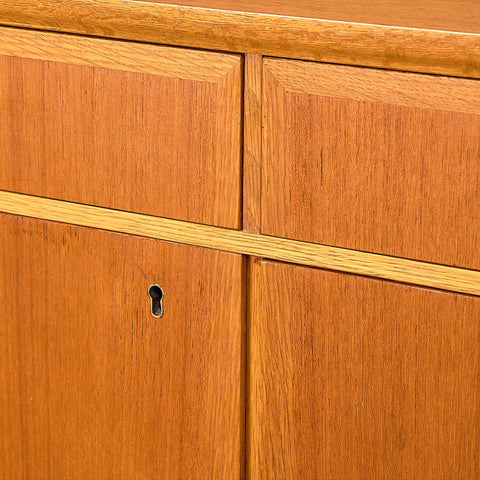 Swedish highboard in teak and oak by AB Möbelfabriken Örnen, Rydaholm