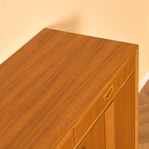Swedish highboard in teak and oak by AB Möbelfabriken Örnen, Rydaholm