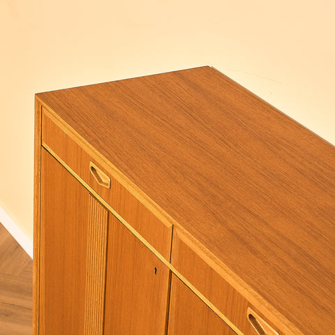 Swedish highboard in teak and oak by AB Möbelfabriken Örnen, Rydaholm