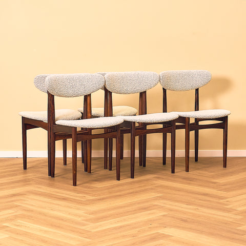 Danish set of 5 dining chairs in Santos rosewood