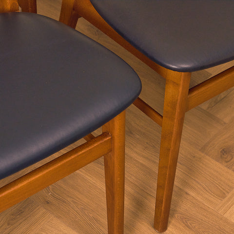 Danish set of 6 dining chairs in teak and beech, model 210, by Farstrup