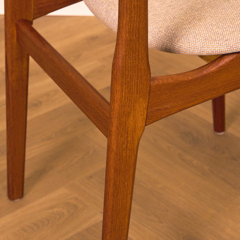 Danish dining chairs in teak by B. Rasmussen for Thorso Møbelfabrik
